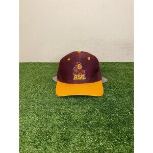 Vintage Arizona State Sun Devils hat cap snap back yellow maroon Logo 7 mens